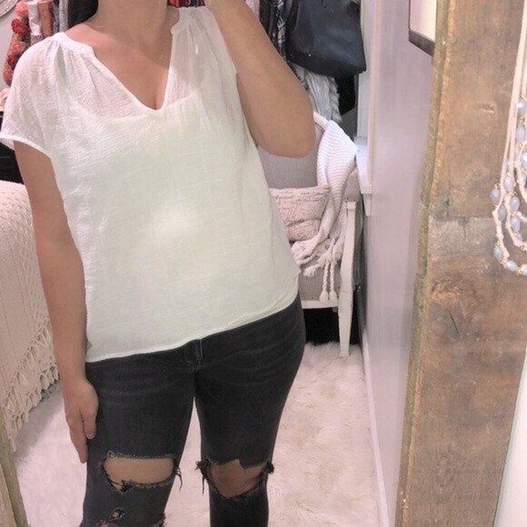 Vince Camuto size large white cotton top - Picture 1 of 4